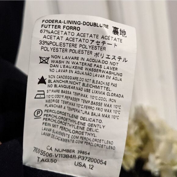 Red Valentino Ruffle Black Dress Midi Virgin Wool Blend - Picture 5 of 9